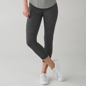LULULEMON wunder under crop black herringbone